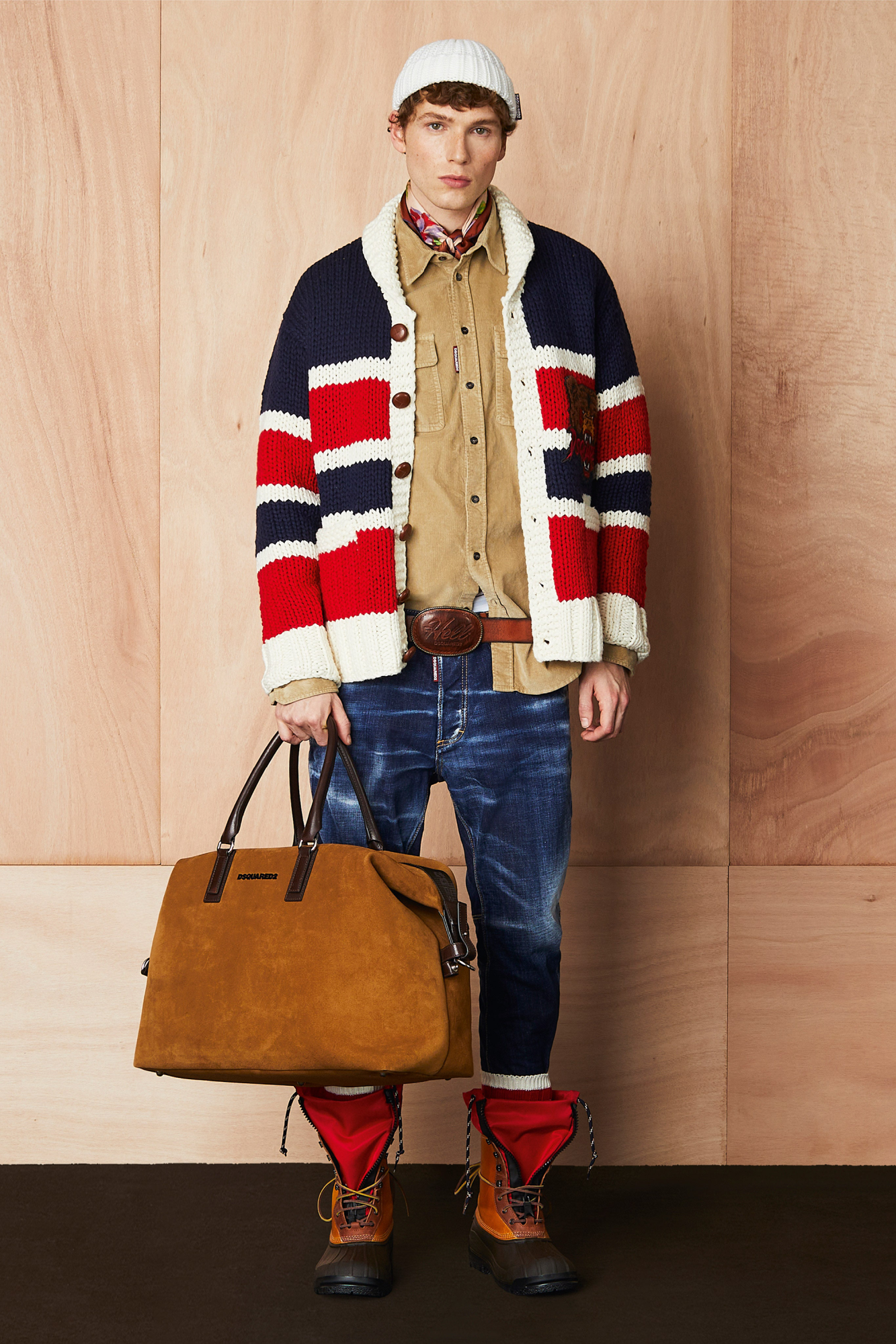 【関税込み】dsquared2 Cardigan jacquard D2 Wool Cardigan